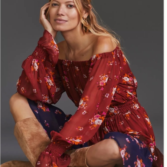 ANTHRPOLOGIE OFF-THE-SHOULDER MAXI DRESS - Picture 3 of 4